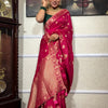 Outstanding Dark Pink Soft Silk Saree With Breathtaking Blouse Piece