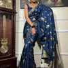 Opulent Navy Blue Soft Silk Saree With Exquisite Blouse Piece