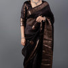 Ravishing Brown Soft Silk Saree With Designer Blouse Piece