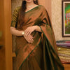 Lassitude Dark Green Soft Silk Saree With Devastating Blouse Piece