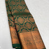 Palimpsest Dark Green Soft Silk Saree With Delectable Blouse Piece