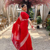 Stylish Red Soft Silk Saree With Hypnotic Blouse Piece