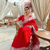 Stylish Red Soft Silk Saree With Hypnotic Blouse Piece