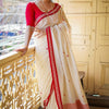Unique Off White Cotton Silk Saree With Ravishing Blouse Piece