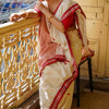 Unique Off White Cotton Silk Saree With Ravishing Blouse Piece