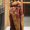 Energetic Brown Soft Silk Saree With Innovative Blouse Piece