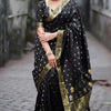 Unique Black Soft Silk Saree With Flaunt Blouse Piece