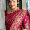 Deserving Dark Pink Soft Silk Saree With Flaunt Blouse Piece