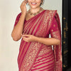 Deserving Dark Pink Soft Silk Saree With Flaunt Blouse Piece