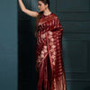 Jazzy Maroon Soft Silk Saree With Fairytale Blouse Piece