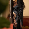 Unique Black Soft Silk Saree With Ideal Blouse Piece