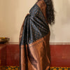 Unique Black Soft Silk Saree With Ideal Blouse Piece