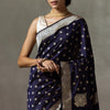 Lissome Navy Blue Soft Silk Saree With Engaging Blouse Piece