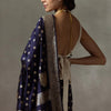 Lissome Navy Blue Soft Silk Saree With Engaging Blouse Piece
