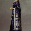 Lissome Navy Blue Soft Silk Saree With Engaging Blouse Piece