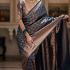 Exquisite Blue Soft Silk Saree With Preferable Blouse Piece