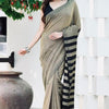 Ravishing Grey Cotton Silk Saree With Demanding Blouse Piece
