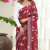 Flattering Maroon Cotton Silk Saree With Innovative Blouse Piece