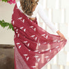 Flattering Maroon Cotton Silk Saree With Innovative Blouse Piece