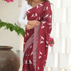 Flattering Maroon Cotton Silk Saree With Innovative Blouse Piece