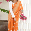 Adorning Orange Cotton Silk Saree With Jazzy Blouse Piece