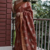 Allure Brown Linen Silk Saree With Ravishing Blouse Piece