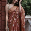 Allure Brown Linen Silk Saree With Ravishing Blouse Piece