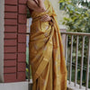 Exquisite Mustard Linen Silk Saree With Transcendent Blouse Piece