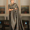 Sumptuous Black Soft Silk Saree With Imbrication Blouse Piece