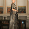 Sumptuous Black Soft Silk Saree With Imbrication Blouse Piece