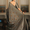 Sumptuous Black Soft Silk Saree With Imbrication Blouse Piece