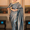 Desultory Blue Soft Silk Saree With Admirable Blouse Piece