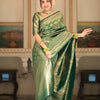 Prominent Green Soft Silk Saree With Captivating Blouse Piece