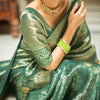 Prominent Green Soft Silk Saree With Captivating Blouse Piece