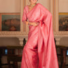 Blooming Pink Soft Silk Saree With Dazzling Blouse Piece