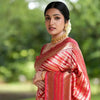 Panoply Red Soft Silk Saree With Dissemble Blouse Piece