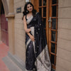 Assemblage Black Soft Silk Saree With Ebullience Blouse Piece