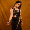 Sensational Black Soft Silk Saree With Precious Blouse Piece