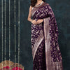 Elegant Purple Soft Silk Saree With Stylish Blouse Piece