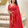 Prodigal Red Soft Silk Saree With Energetic Blouse Piece