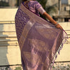 Artistic Lavender Soft Silk Saree With Jubilant Blouse Piece