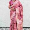 Enchanting Pink Soft Silk Saree With Vestigial Blouse Piece