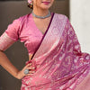 Enchanting Pink Soft Silk Saree With Vestigial Blouse Piece
