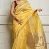 Ravishing Yellow Cotton Silk Saree With Marvellous Blouse Piece