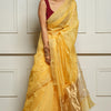 Ravishing Yellow Cotton Silk Saree With Marvellous Blouse Piece