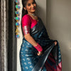 Wonderful Teal Blue Soft Silk Saree With Luminous Blouse Piece