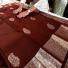 Epiphany Wine Soft Banarasi Silk Saree With Inspiring Blouse Piece
