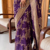 Capricious Purple Soft Silk Saree With Alluring Blouse Piece