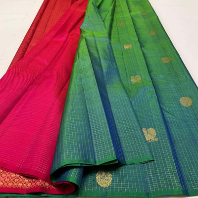 Sumptuous Rama Soft Silk Saree With Surpassing Blouse Piece