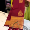 Inimitable Wine Soft Banarasi Silk Saree With Evocative Blouse Piece